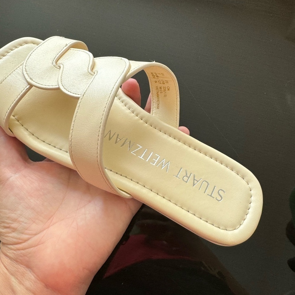 Stuart Weitzman Ibiza leather slides 6.5 B - Picture 10 of 13